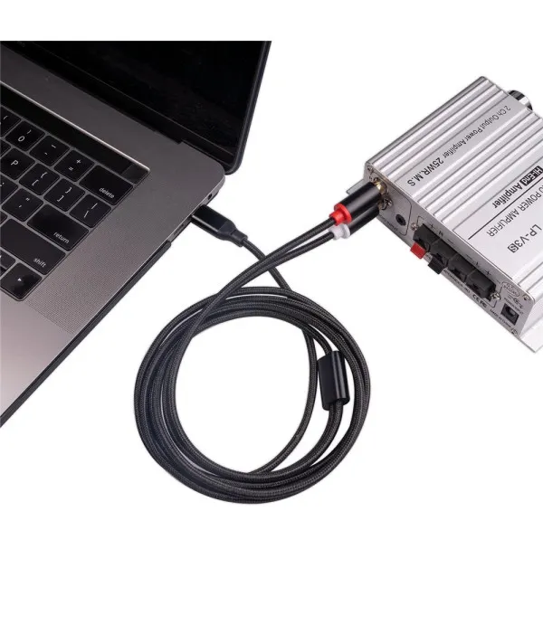 USB-C na 2×RCA Audio Kabel s DAC čipom 1m