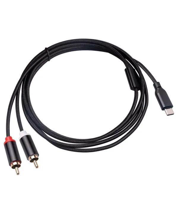 USB-C na 2×RCA Audio Kabel s DAC čipom 1m