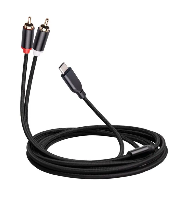 USB-C na 2×RCA Audio Kabel s DAC čipom 1m
