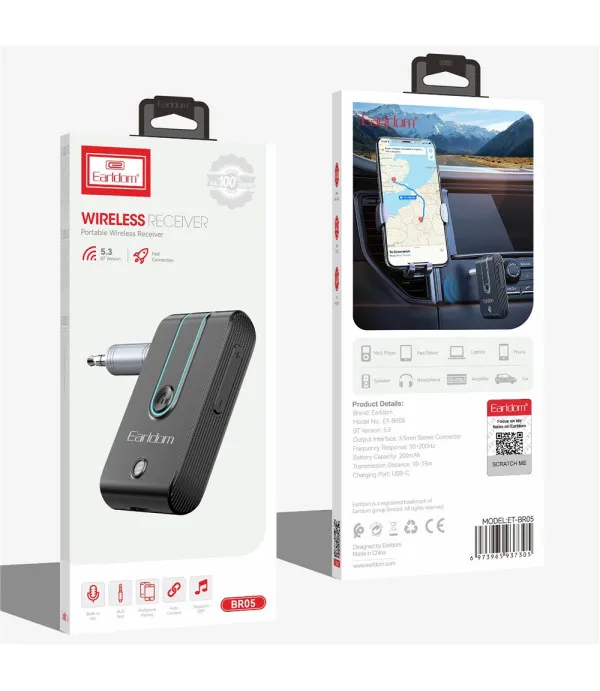 EARLDOM ET-BR05 Bluetooth 5.3 AUX adapter za auto