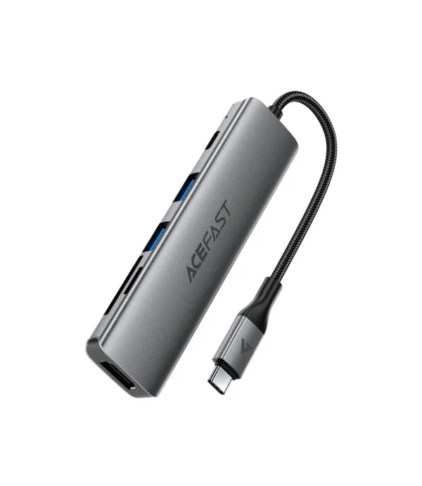Acefast J18 USB-C 6-u-1 Hub s HDMI 4K 60Hz, PD 90W i čitačem SD/microSD kartica