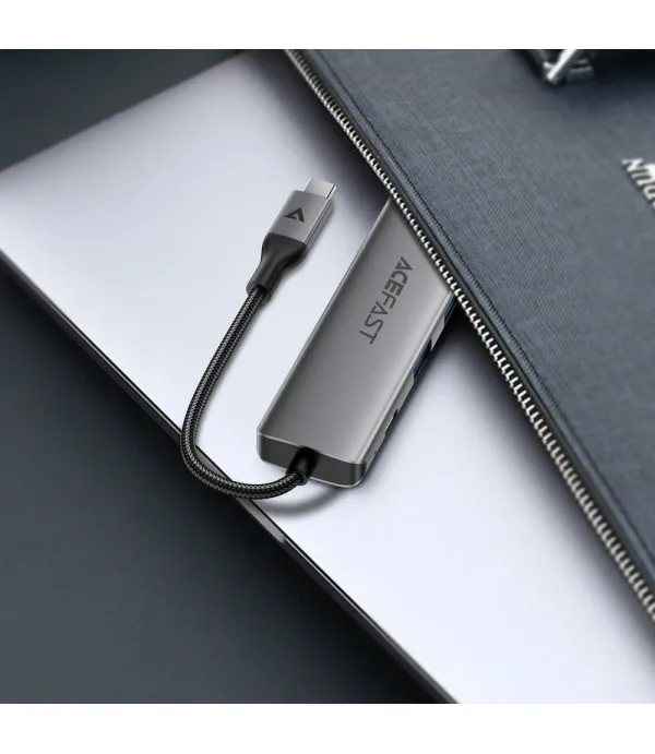 Acefast J18 USB-C 6-u-1 Hub s HDMI 4K 60Hz, PD 90W i čitačem SD/microSD kartica