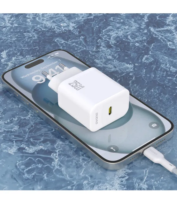 Dudao A27CEU PD 25W GaN USB-C zidni punjač s kabelom