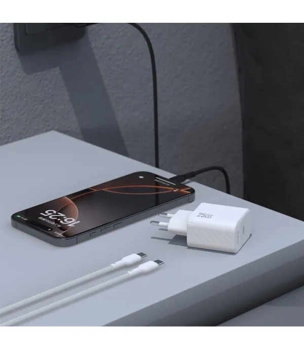 Dudao A27CEU PD 25W GaN USB-C zidni punjač s kabelom
