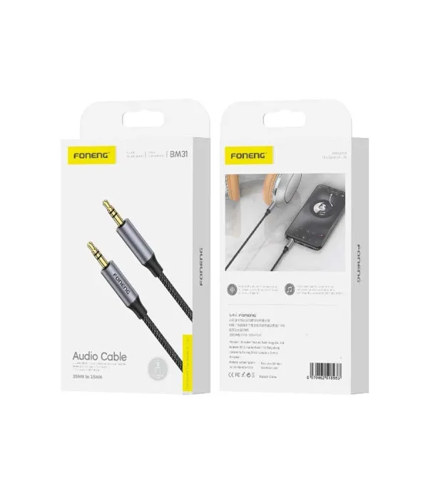 Foneng BM31 Metal AUX audio kabel 3.5 mm – 3.5 mm