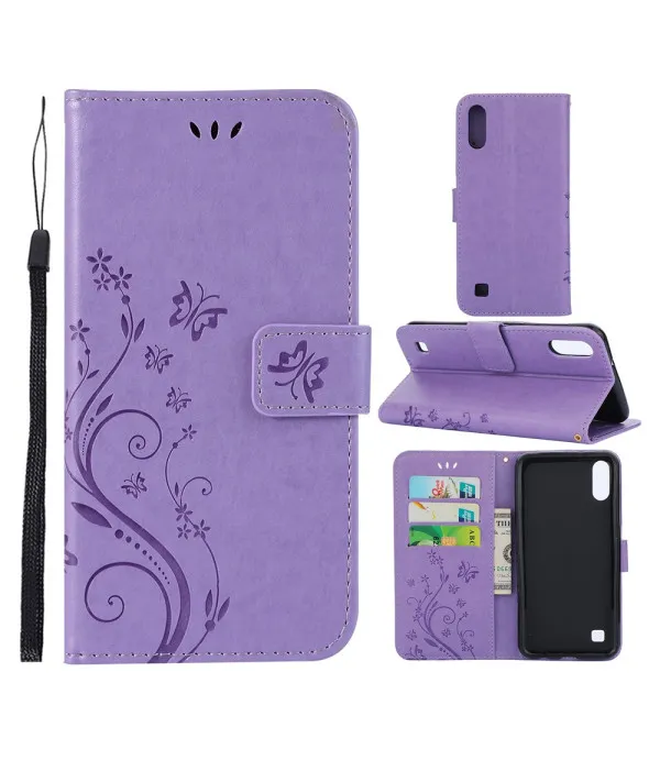 Cvijeće i leptir preklopna kožna wallet torbica za Samsung Galaxy A10