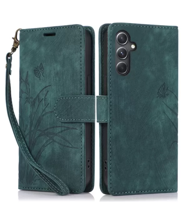 Leptir i orhideje preklopna torbica futrola Samsung Galaxy S24 5G