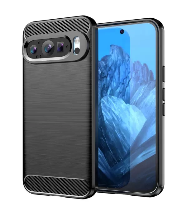 Carbon Brush TPU maska za Google Pixel 9 / Pixel 9 Pro – elegantna zaštita s karbonskom teksturom