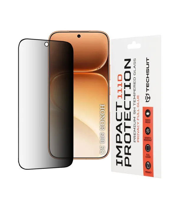 Techsuit Privacy Full Glue zaštitno staklo za Honor 600 / Honor 600 Pro