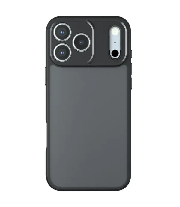 Maskica za iPhone 17 Pro – Skin-Touch TPU + PC, mat crna prozirna