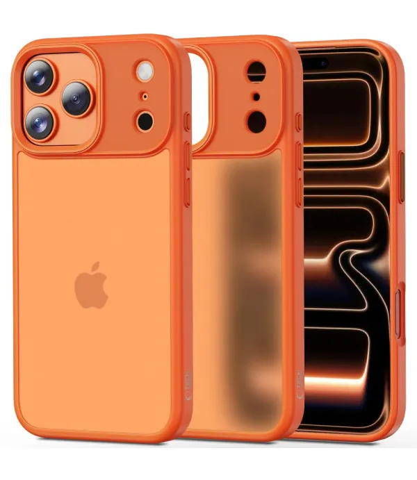 Maskica za iPhone 17 Pro Max – Skin-Touch TPU + PC, mat crna prozirna