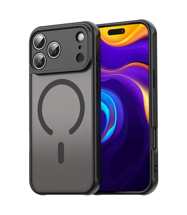 MagSafe maskica za iPhone 17 Pro Max crna s mat prozirnim leđima