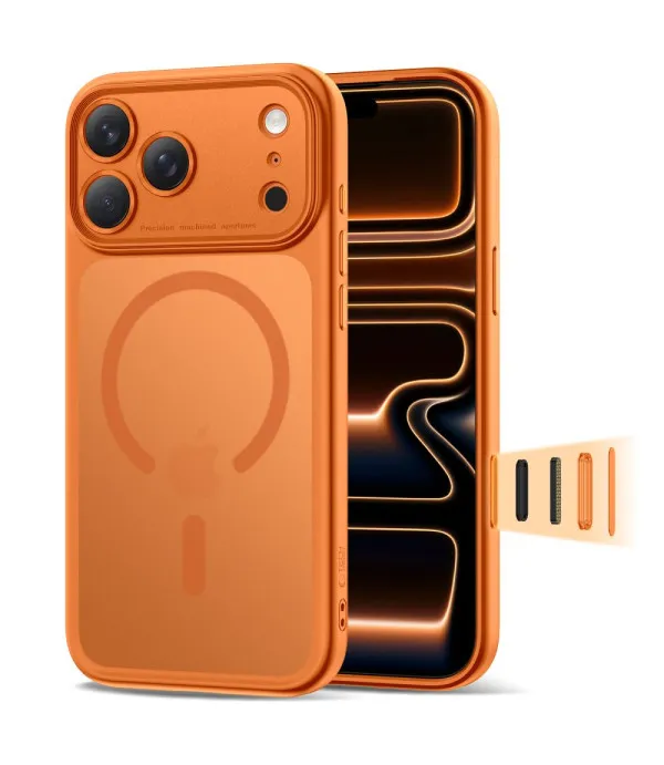 MagSafe maskica za iPhone 17 Pro Max narančasta s mat prozirnim leđima
