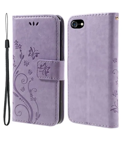 Preklopna wallet maskica s uzorkom leptira i cvijeta iPhone SE (2020/2022) / iPhone 8