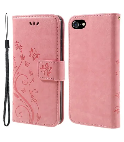 Preklopna wallet maskica s uzorkom leptira i cvijeta iPhone SE (2020/2022) / iPhone 8