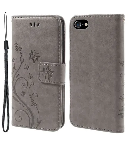 Preklopna wallet maskica s uzorkom leptira i cvijeta iPhone SE (2020/2022) / iPhone 8