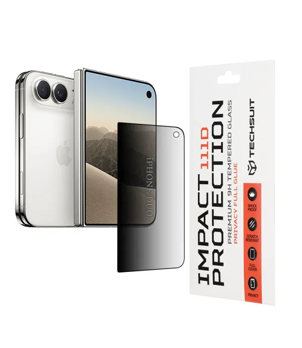 Techsuit 111D Privacy Full Cover / Full Glue zaštitno staklo za iPhone Duo