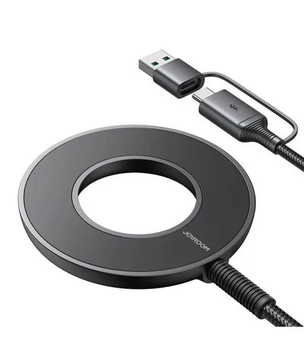 Joyroom JR-WQM03 magnetski punjač s USB i USB-C priključkom (1.2 m, crni)
