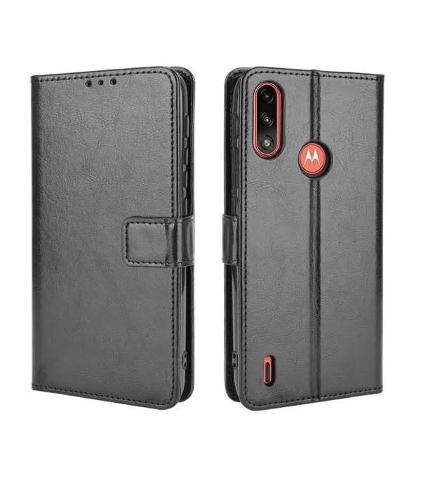 Crazy Horse preklopna torbica s novčanikom za Motorola Moto E7 Power