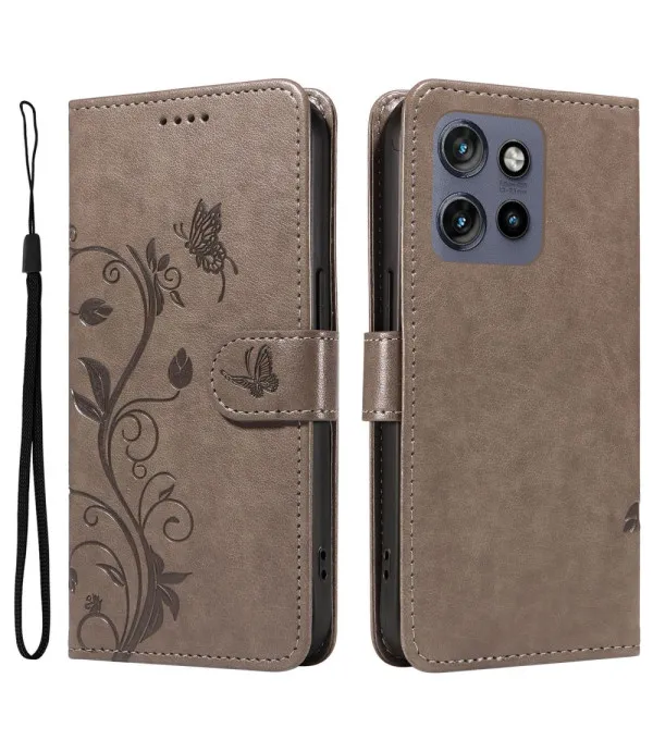 Moto Edge 50 Neo novčanik torbica s cvjetnim i leptir dizajnom