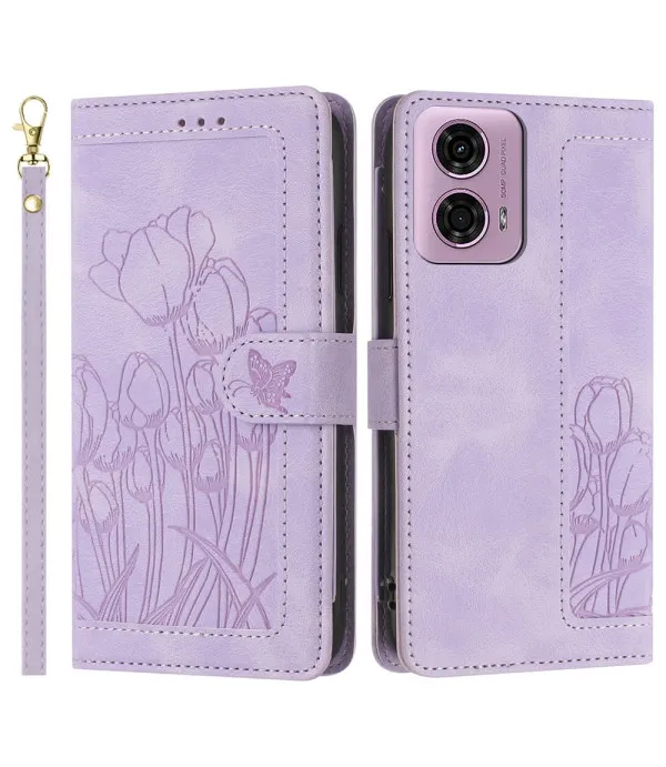 Tulipan preklopna torbica s novčanikom za Motorola Moto G34 5G