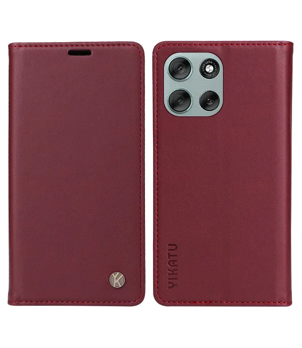 YIKATU preklopna PU kožna maskica s magnetnim zatvaranjem za Motorola Moto G56 5G