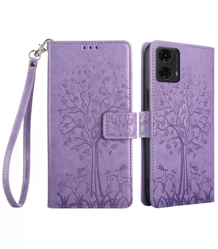  Drvo dizajn preklopna torbica futrola za Motorola E14 4G