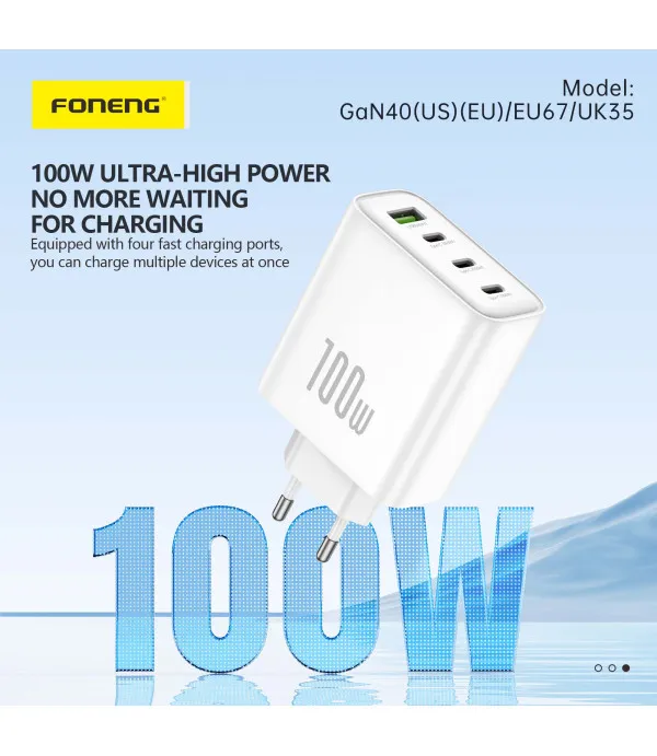 Foneng GaN40 GaN PD kućni punjač 100W