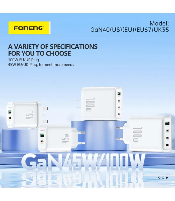 Foneng GaN40 GaN PD kućni punjač 100W