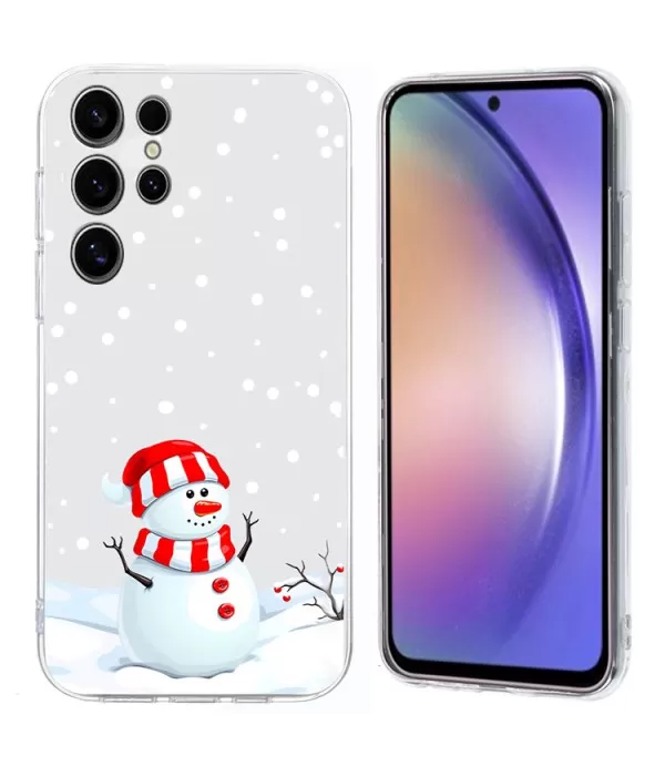 Silikonska prozirna maskica sa uzorkom Božićnog snjegovića za Samsung Galaxy S24 Ultra 5G