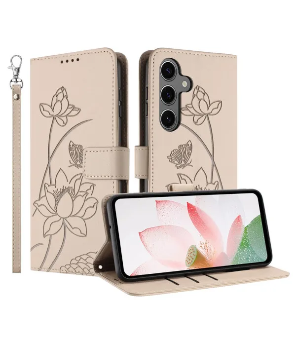 Preklopna maskica s lotus uzorkom za Samsung Galaxy S26 5G