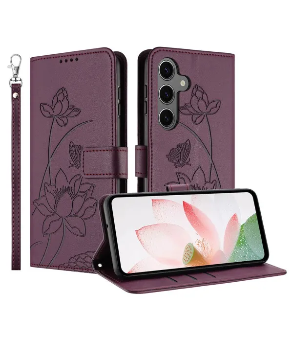 Preklopna maskica s lotus uzorkom za Samsung Galaxy S26 5G