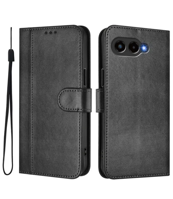 Retro Wallet Stand torbica s vezicom za T-Mobile T Phone 3 – Crna