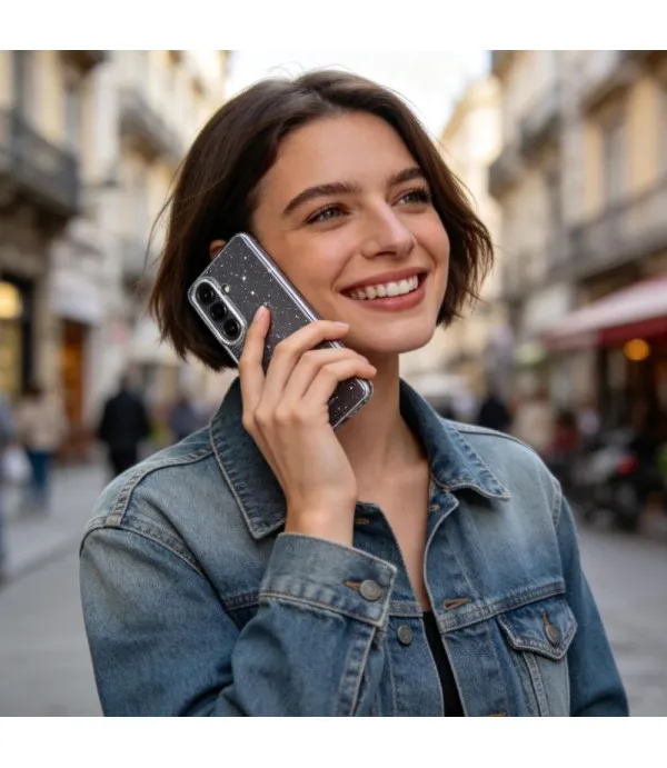 Prozirna gliter maskica za Samsung Galaxy A57 5G