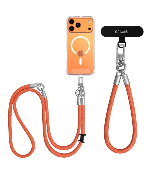 Tech-Protect C10S Rope Crossbody & Wrist univerzalna vezica za mobitel - Narančasta
