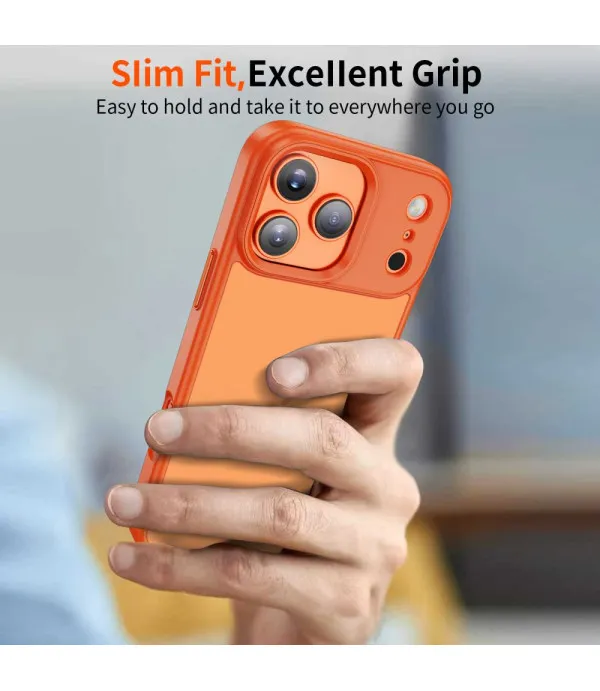 Maskica za iPhone 17 Pro – Skin-Touch TPU + PC, mat crna prozirna