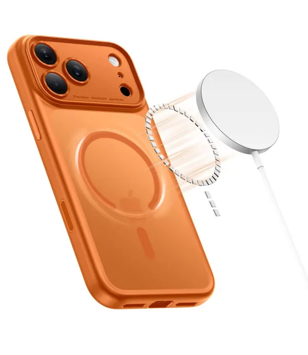 MagSafe maskica za iPhone 17 Pro Max narančasta s mat prozirnim leđima