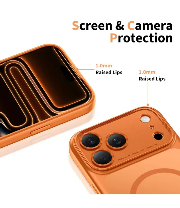 MagSafe maskica za iPhone 17 Pro Max narančasta s mat prozirnim leđima