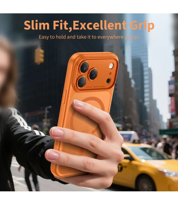 MagSafe maskica za iPhone 17 Pro Max narančasta s mat prozirnim leđima