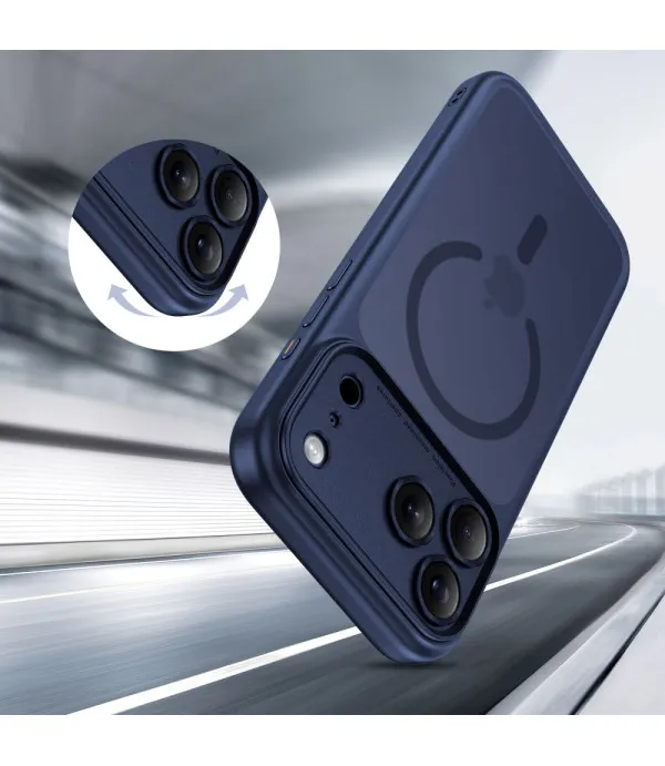 MagSafe maskica za iPhone 17 Pro Max plava s mat prozirnim leđima