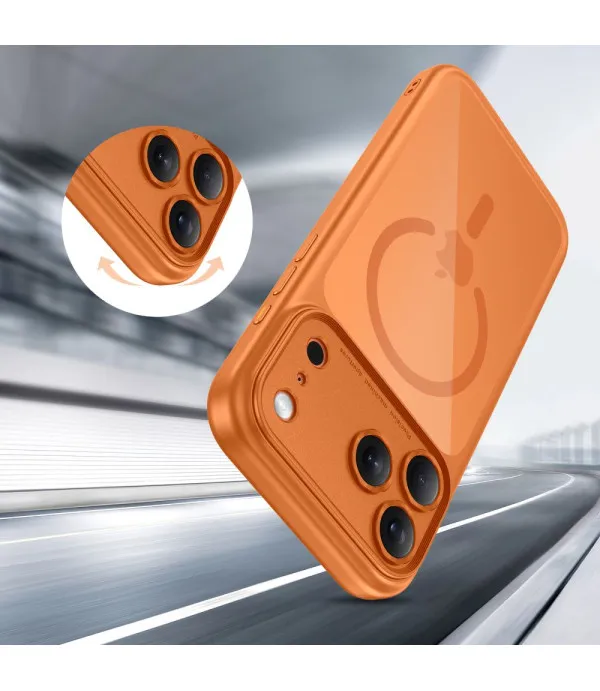 MagSafe maskica za iPhone 17 Pro – narančasta s sjajnim prozirnim leđima