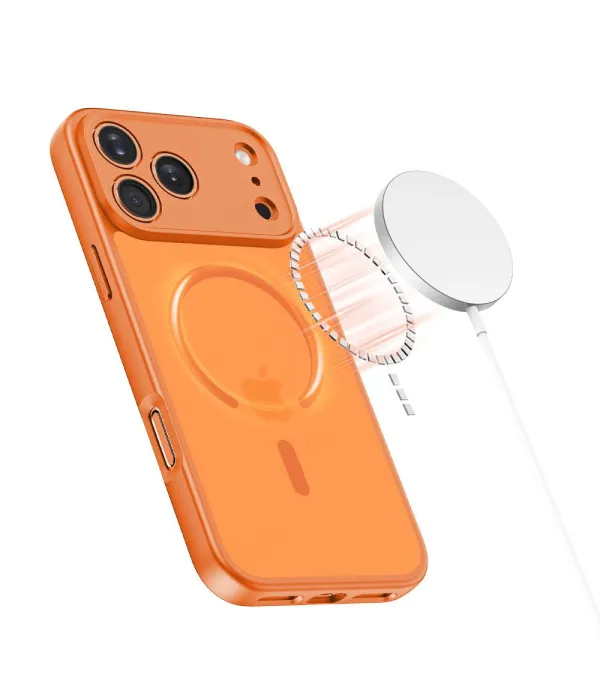 MagSafe maskica za iPhone 17 Pro narančasta s mat prozirnim leđima