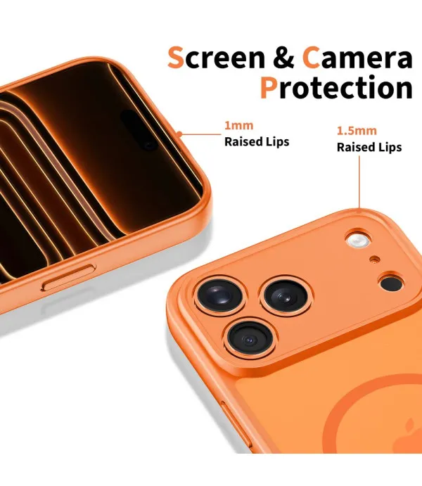 MagSafe maskica za iPhone 17 Pro narančasta s mat prozirnim leđima