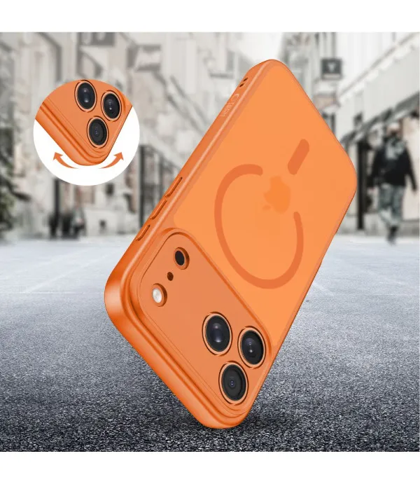 MagSafe maskica za iPhone 17 Pro narančasta s mat prozirnim leđima