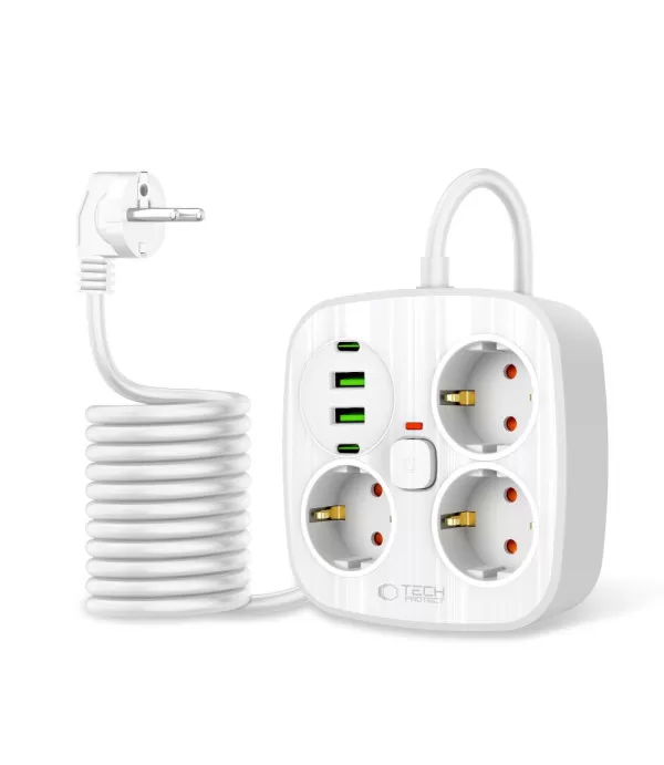 Tech-Protect PCS3X4 produžni kabel s 3 utičnice i 4 USB priključka