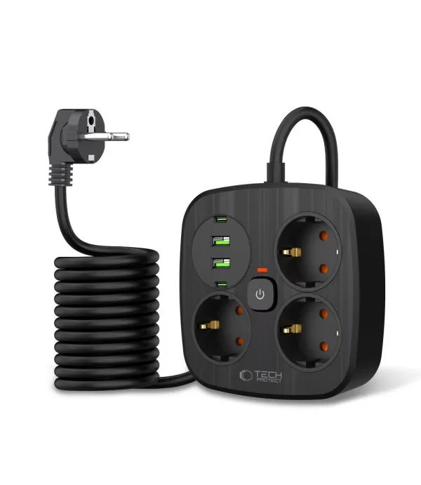 Tech-Protect PCS3X4 produžni kabel s 3 utičnice i 4 USB priključka