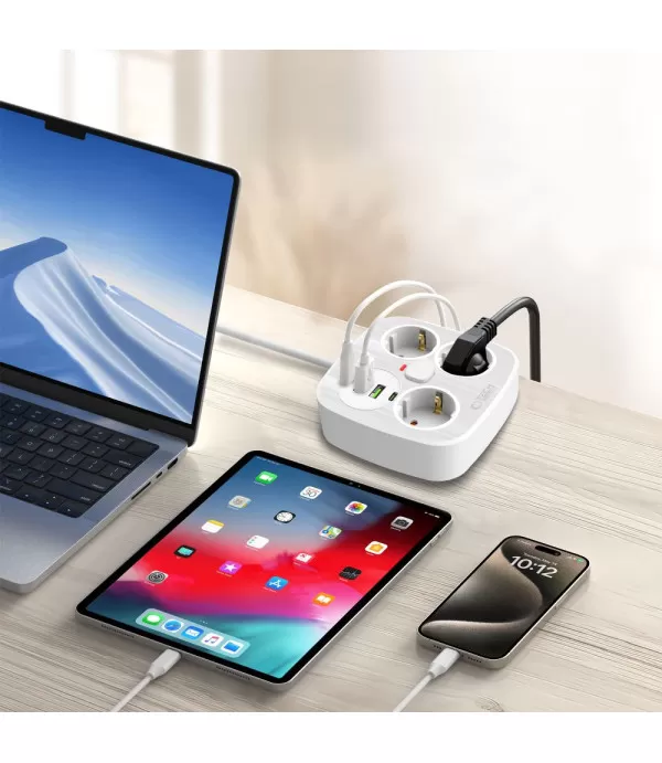 Tech-Protect PCS3X4 produžni kabel s 3 utičnice i 4 USB priključka
