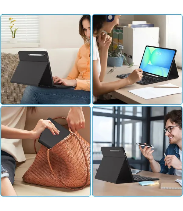 TECH-PROTECT Tri Fold torbica s Bluetooth tipkovnicom za Samsung Galaxy Tab S10 FE Plus