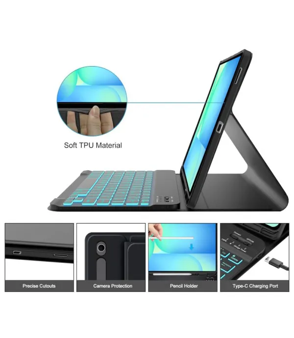 TECH-PROTECT Tri Fold torbica s Bluetooth tipkovnicom za Samsung Galaxy Tab S10 FE Plus