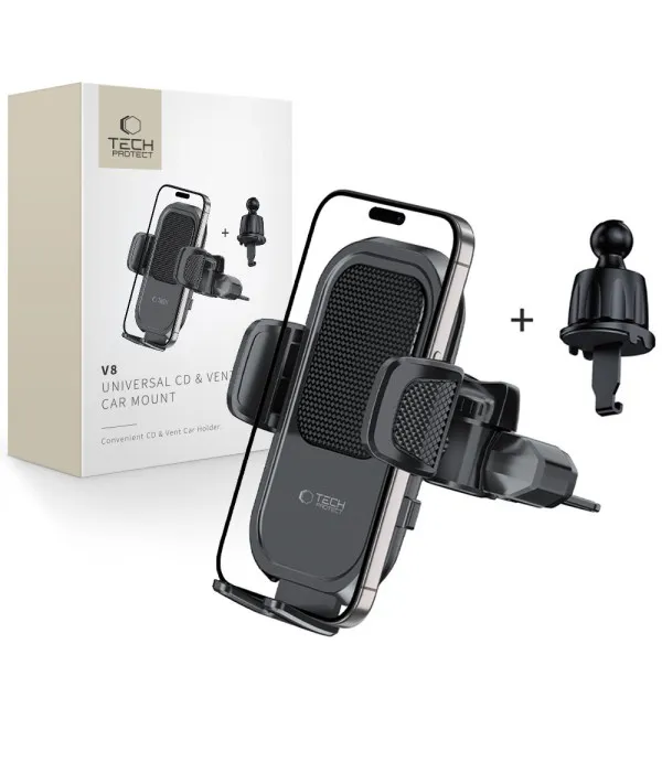TECH-PROTECT V8 držač mobitela za auto – ventilacija ili CD utor